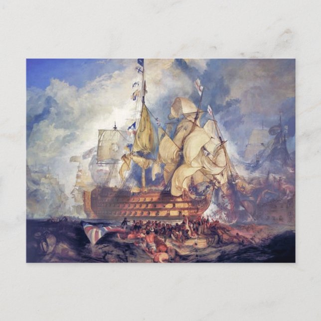 turner, the battle of trafalgar (1822) postcard (Front)