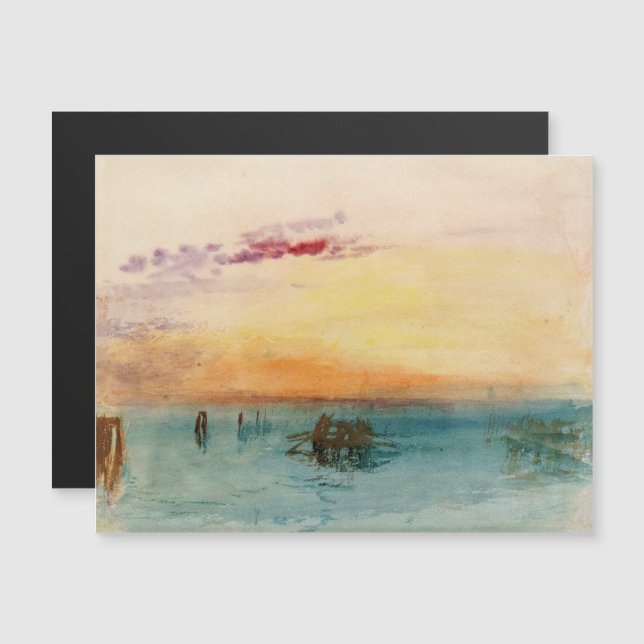 Turner - The Lagoon Venice at Sunset Magnetic Card (Front/Back)