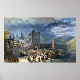 Turner - View Of Boppart With Figures On Poster