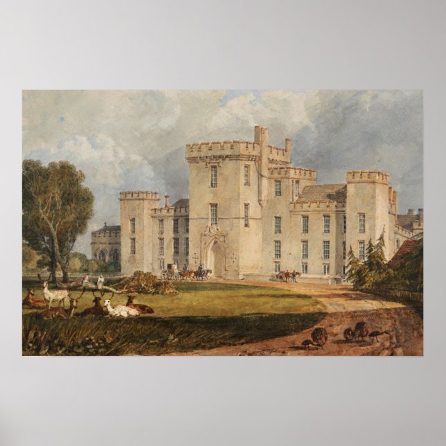 Turner - View Of Hampton Court Herefordshire Poster (Front)