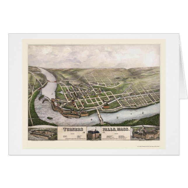 Turners Falls, MA Panoramic Map - 1877 (Front Horizontal)