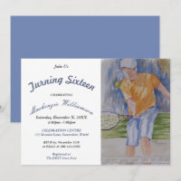 TURNING 16 TENNIS PLAYER PARTY INVITATION