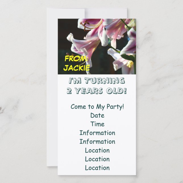 TURNING 2 Years Old! Birthday Party Invitations (Front)