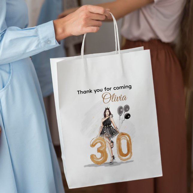 turning 30, happy 30th birthday medium gift bag (Creator Uploaded)