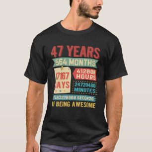 Turning 47 Years Old 47Th Birthday Decorations Bda T-Shirt