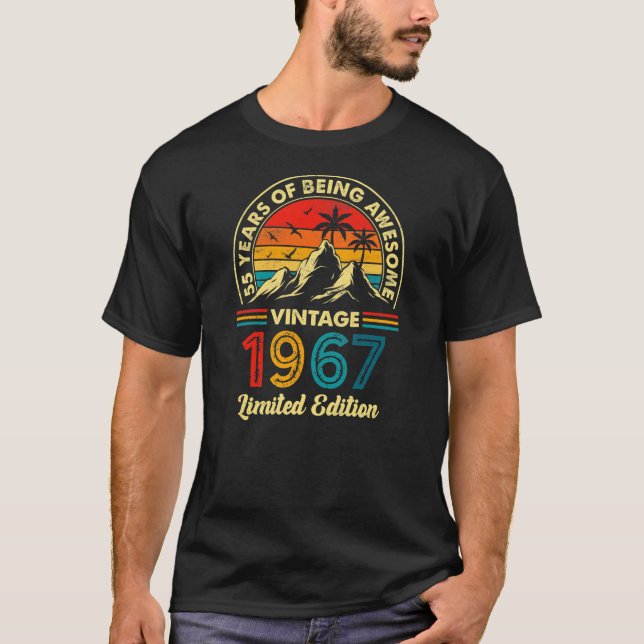 Turning 55 Birthday Decorations Men 55th BDay T-Shirt (Front)