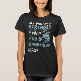 Turning 5 5 Year Old Birthday 5th Birthday Fishing T-Shirt