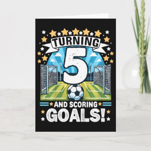 Turning 5 Soccer Birthday 5 Years Footbyll 5th Soc Card