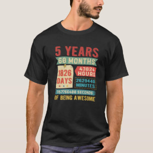 Turning 5 Years Old 5Th Birthday Decorations Bday T-Shirt