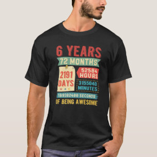 Turning 6 Years Old 6th Birthday Decorations Bday T-Shirt