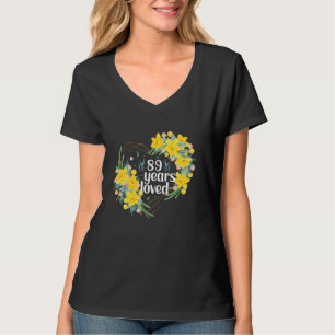 Turning 89 Yrs Old Floral 89 Years Old 89th Birthd T-Shirt