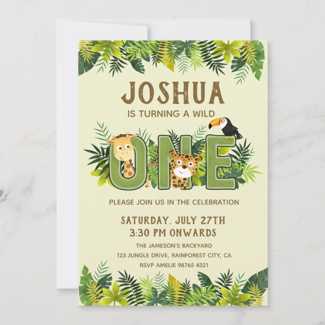 Turning a Wild One | First Birthday Invitation (Front)