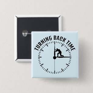 Turning Back Time 15 Cm Square Badge