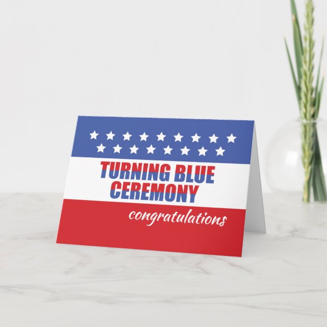 Turning Blue Ceremony, Congratulations with Stars Card (Front)