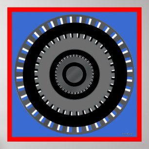 Turning Gear Optical Illusion Poster