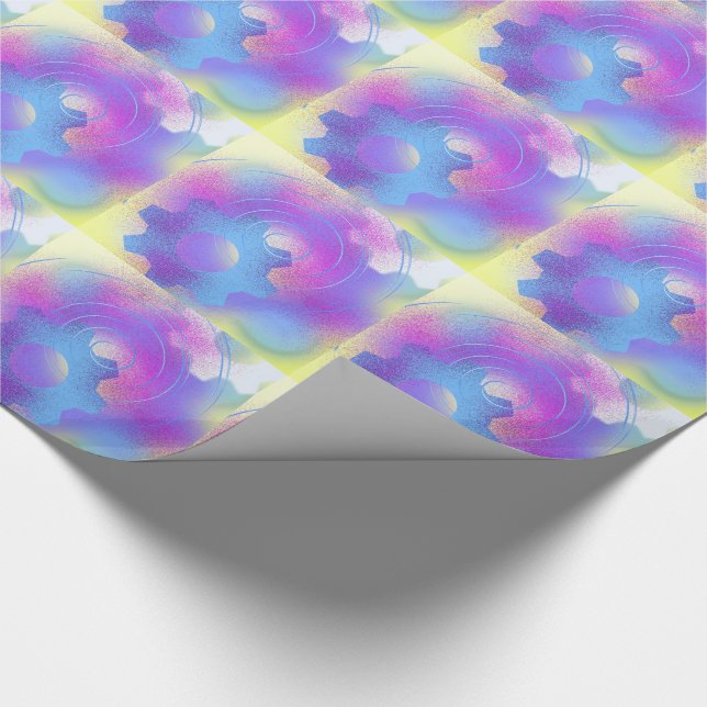 Turning Gears Abstract Wrapping Paper (Corner)