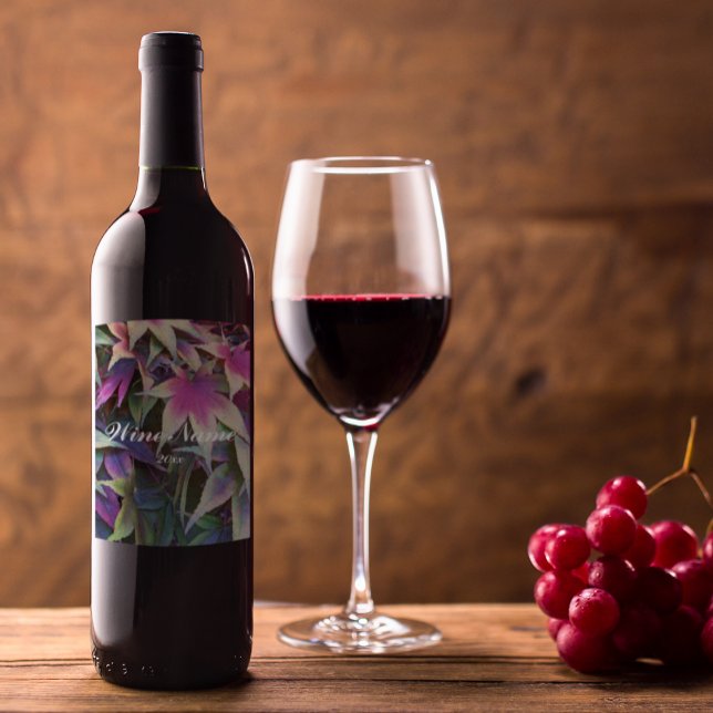 Turning Leaf Photo Personalised Wine Label (In Situ Glass of Wine)