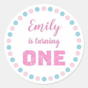 Turning one classic round sticker