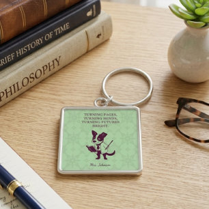 Turning Pages Turning Minds Turning Futures Bright Key Ring