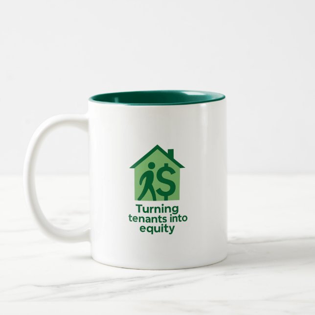 Turning Tenants Into Equity Premium Two-Tone Coffee Mug (Left)