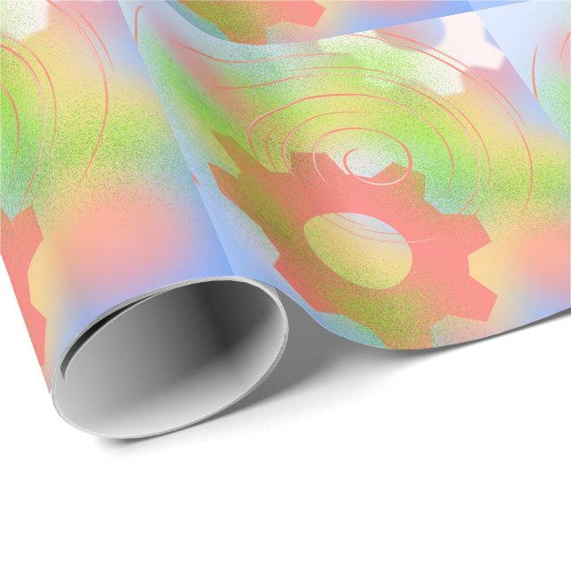 Turning the Cogs Abstract Wrapping Paper (Roll Corner)