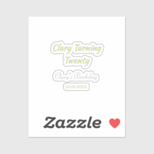 Turning twenty birthday green grey pastel retro