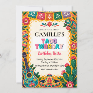 Turning Two Taco Party Invitation