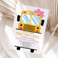Turning Two Two Two School Bus Girl Birthday Party
