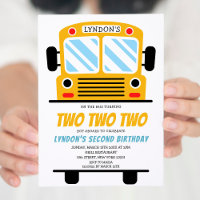 Turning Two Two Two School Bus Party 2nd Birthday