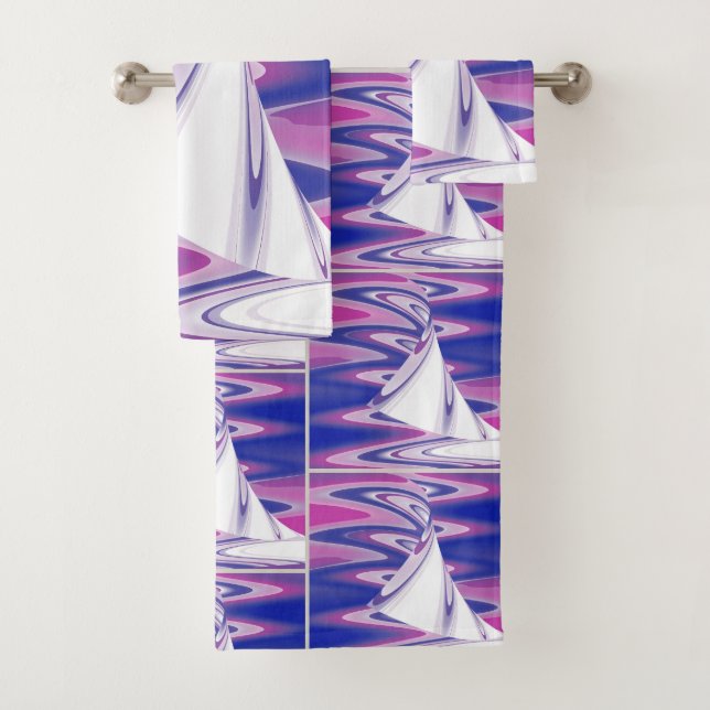 Turning waves bath towel set (Insitu)