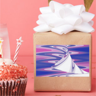 Turning waves rectangular sticker