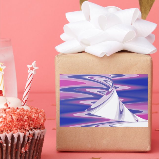 Turning waves rectangular sticker (Party)