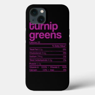 Turnip Greens Nutrition Fact Funny Thanksgiving Ch iPhone 13 Case