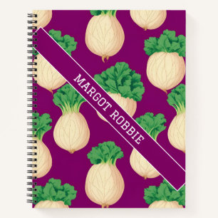Turnip Retro Colourful Personalised Pattern Notebook