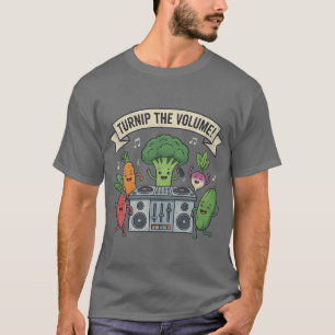 Turnip The Volume Funny Veggie Music T-Shirt
