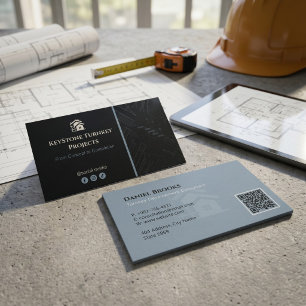 Turnkey Construction Services   Minimalist Black Business Card