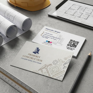 Turnkey Construction Services Minimalist Grey Business Card