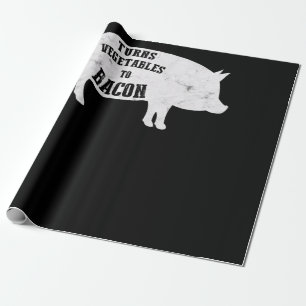 Turns Vegetables To Bacon Funny BBQ Lovers Wrapping Paper