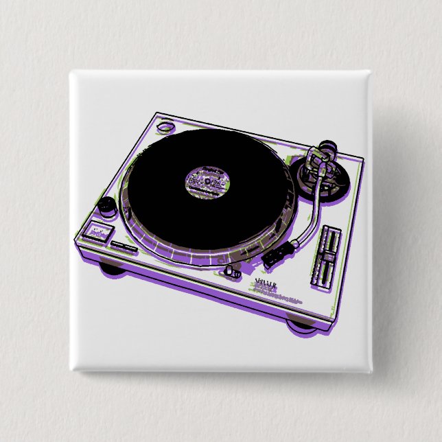 Turntable 15 Cm Square Badge (Front)
