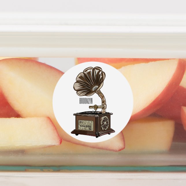 Turntable cartoon illustration  (Affixed)