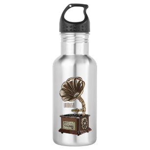 Turntable cartoon illustration 532 ml water bottle