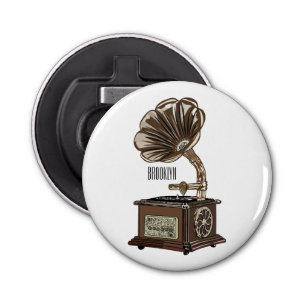 Turntable cartoon illustration bottle opener