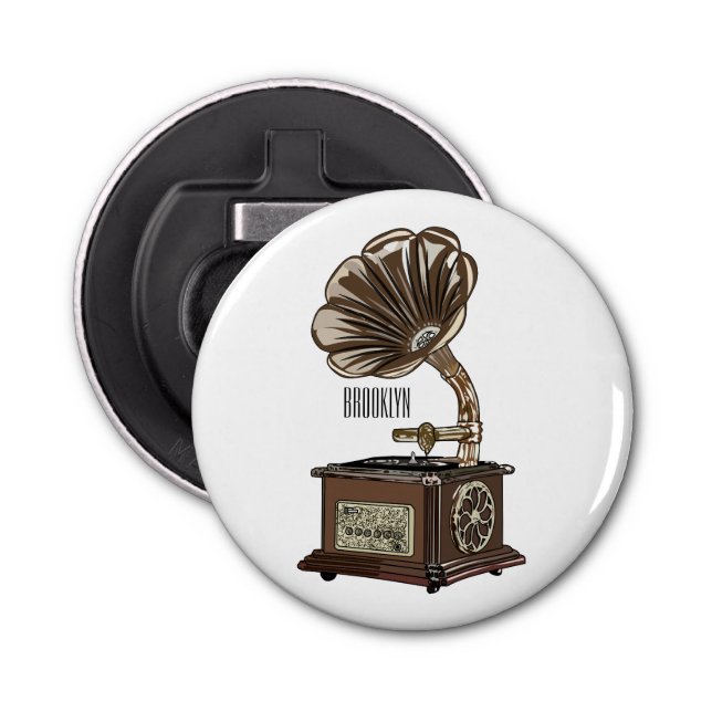 Turntable cartoon illustration  bottle opener (Front)