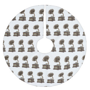 Turntable cartoon illustration brushed polyester tree skirt