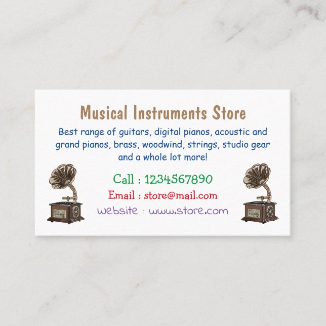 Turntable cartoon illustration business card (Front)