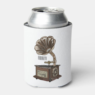 Turntable cartoon illustration can cooler