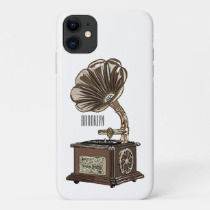Turntable cartoon illustration  iPhone 11 case