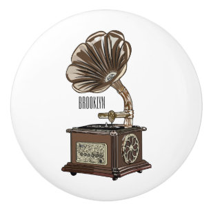 Turntable cartoon illustration ceramic knob