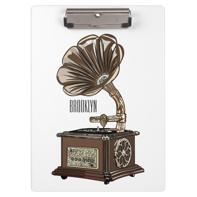 Turntable cartoon illustration  clipboard (Front)