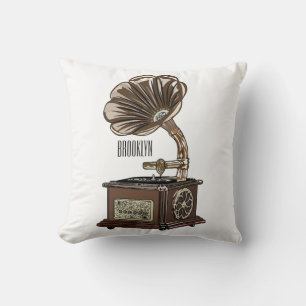Turntable cartoon illustration  cushion
